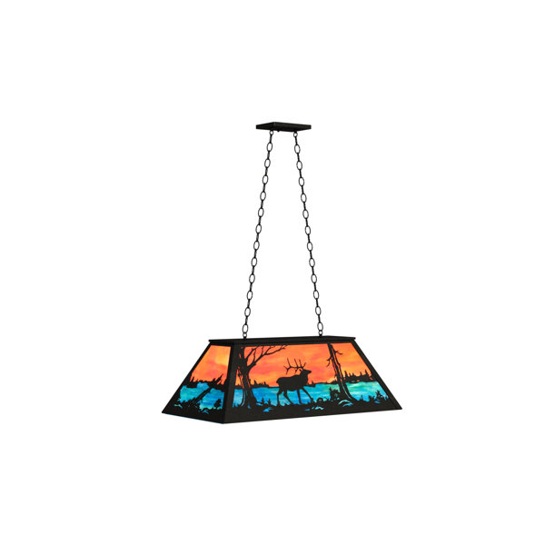 Millwood Pines Fairchild 6 Light Textured Black Pool Table Lights